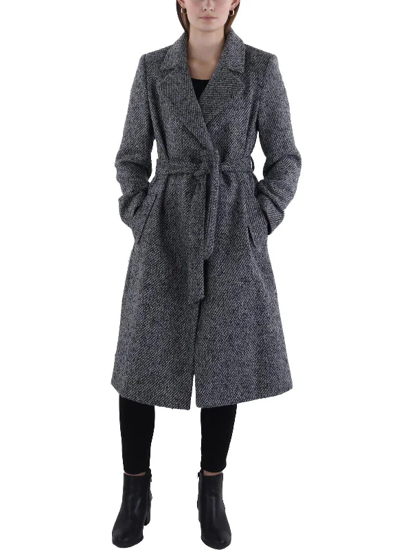 Beaded JacketsWomens Wool Blend Long Wrap Coat