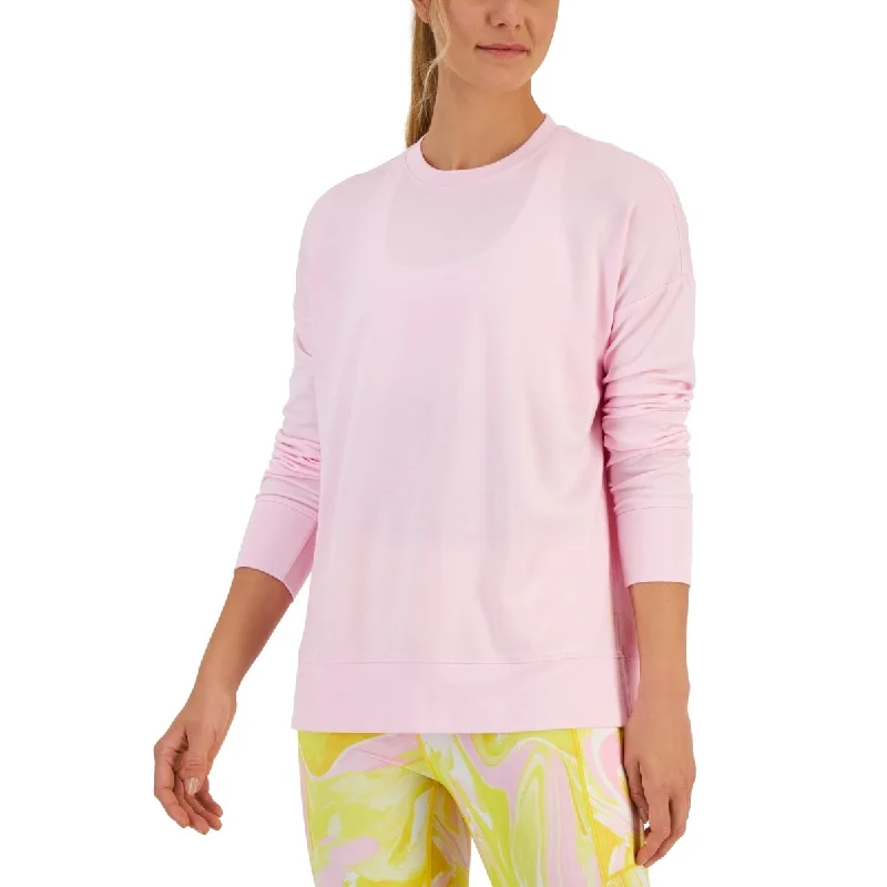 ID Ideology Women's Active Solid Crewneck Top Pink