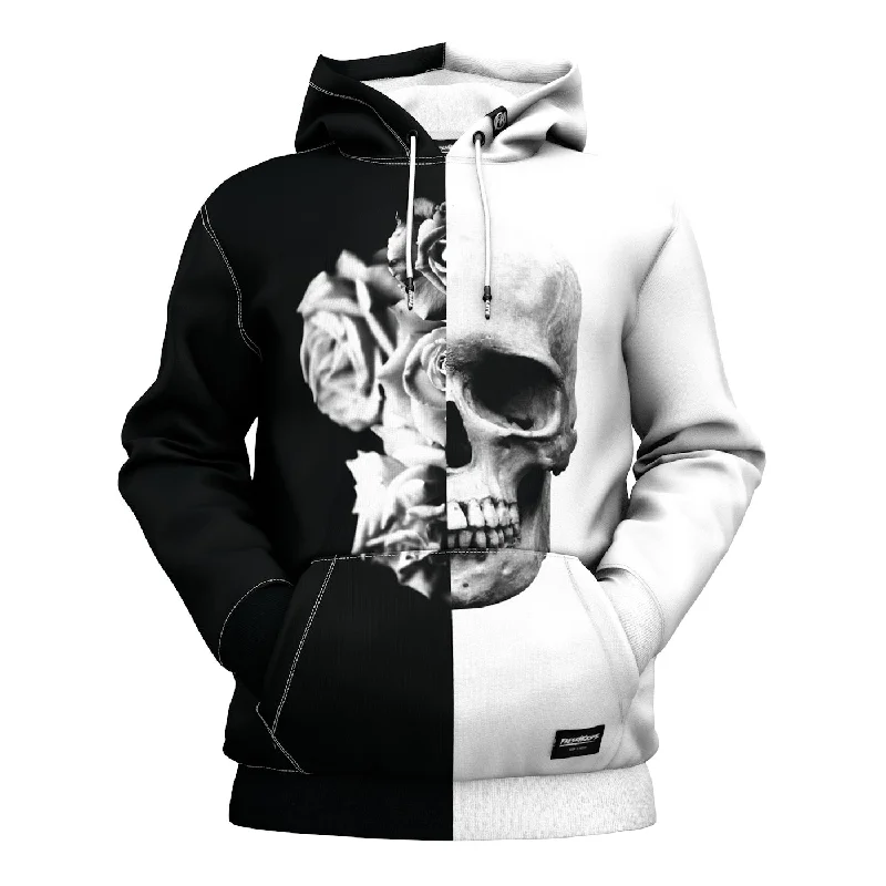 Cotton HoodiesBlack & White Skull Hoodie