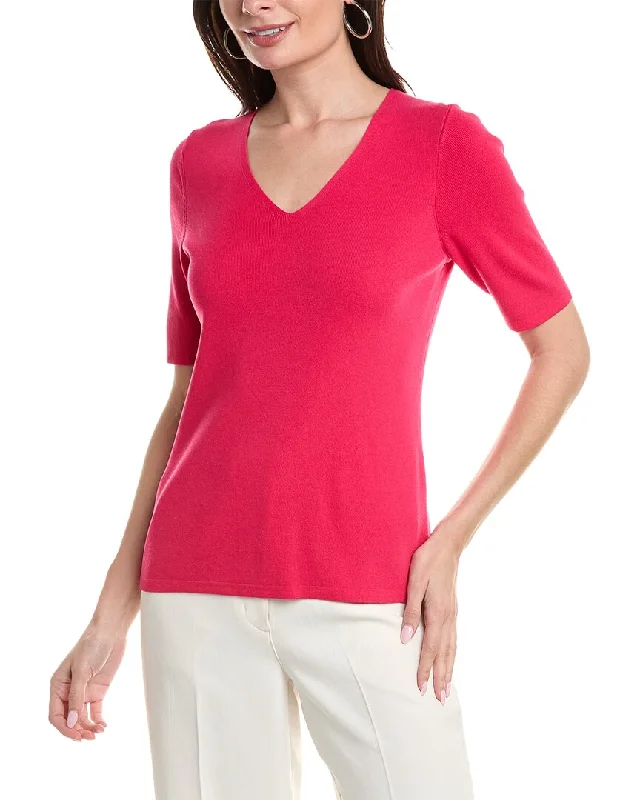 Anne Klein Half Sleeve V-Neck Top