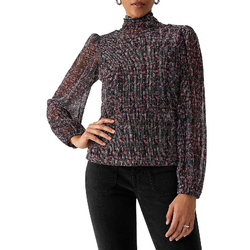 Sanctuary Womens Metallic Floral Pullover Top